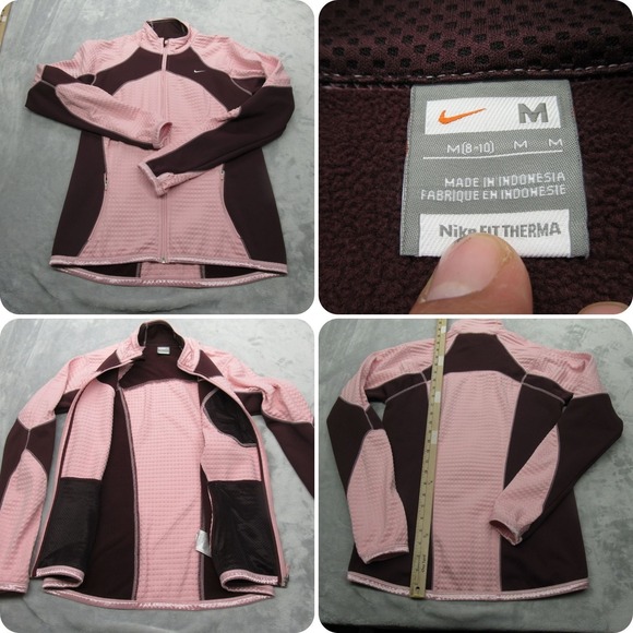 Nike Jacket Women Medium Purple Thermal Running Water Resistant FullZip VTG 90's - Picture 1 of 15